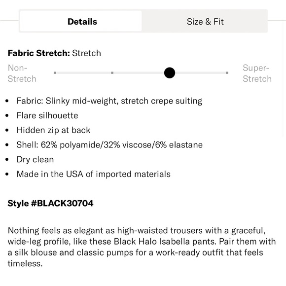 BNWT Isabella Pant by Black Halo size 12 - Picture 8 of 10